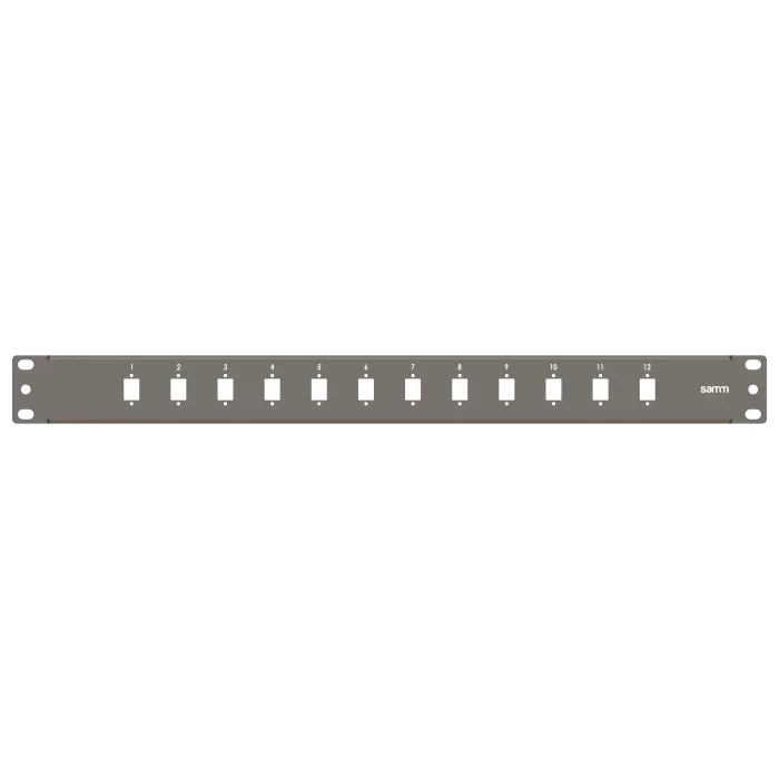 19” 1U, FP2 12 Simplex, Fiber Adaptörler için Ön Panel, Boş, Siyah 19” 1U, FP2 12 Simplex, Fiber Adaptörler için Ön Panel, Boş, Siyah