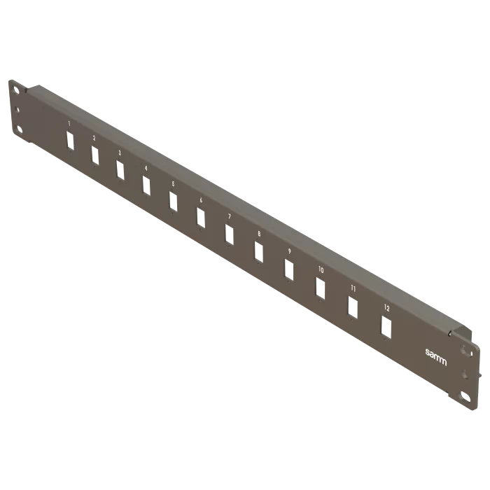 19” 1U, FP2 12 Simplex, Fiber Adaptörler için Ön Panel, Boş, Siyah 19” 1U, FP2 12 Simplex, Fiber Adaptörler için Ön Panel, Boş, Siyah