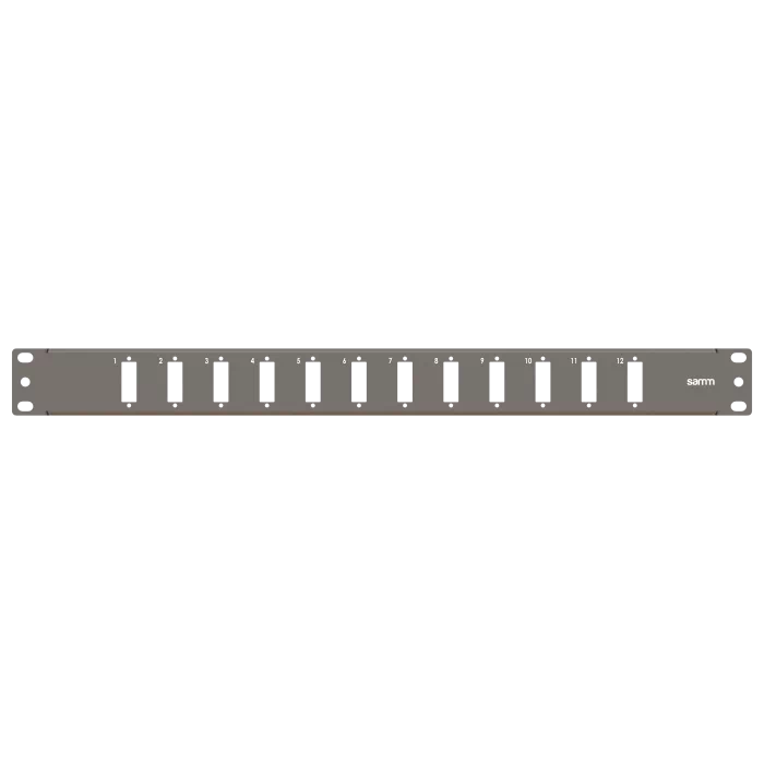 19” 1U, FP4 12 Dubleks, Fiber Adaptörler için Ön Panel, Boş, Siyah 19” 1U, FP4 12 Dubleks, Fiber Adaptörler için Ön Panel, Boş, Siyah