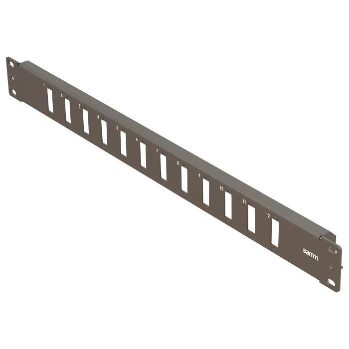 19” 1U, FP4 12 Dubleks, Fiber Adaptörler için Ön Panel, Boş, Siyah 19” 1U, FP4 12 Dubleks, Fiber Adaptörler için Ön Panel, Boş, Siyah