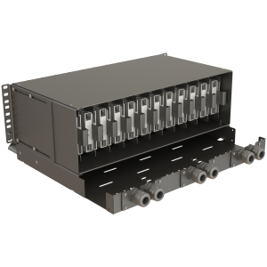 4U Sub-rack Panel with Over-length Management Shelf | 12 Modules | Front Access - Thumbnail