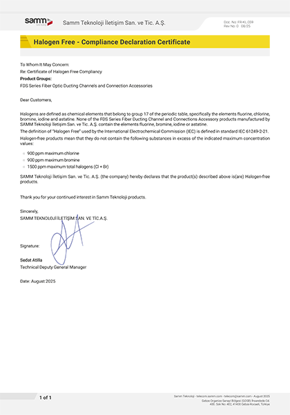 Halogen Free Certificate