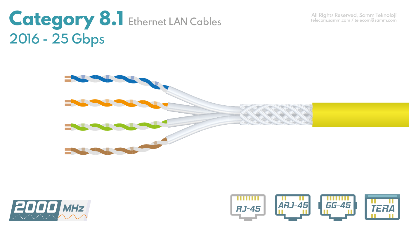 Kategori 8.1 (CAT8.1) Ethernet Kabloları