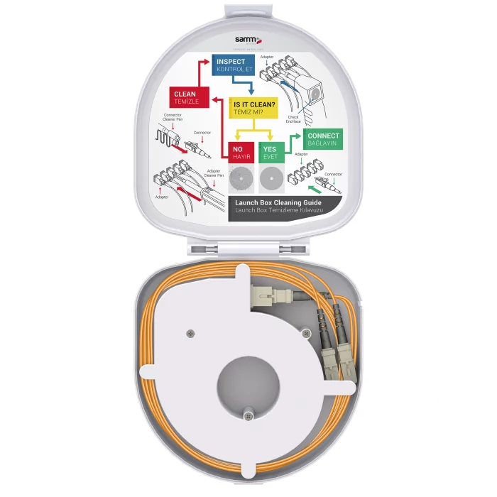 Adaptör Tipi Fiber Optik OTDR Launch Box | Multi Mode G651.OM2 | SC UPC/SC UPC | 150 metre