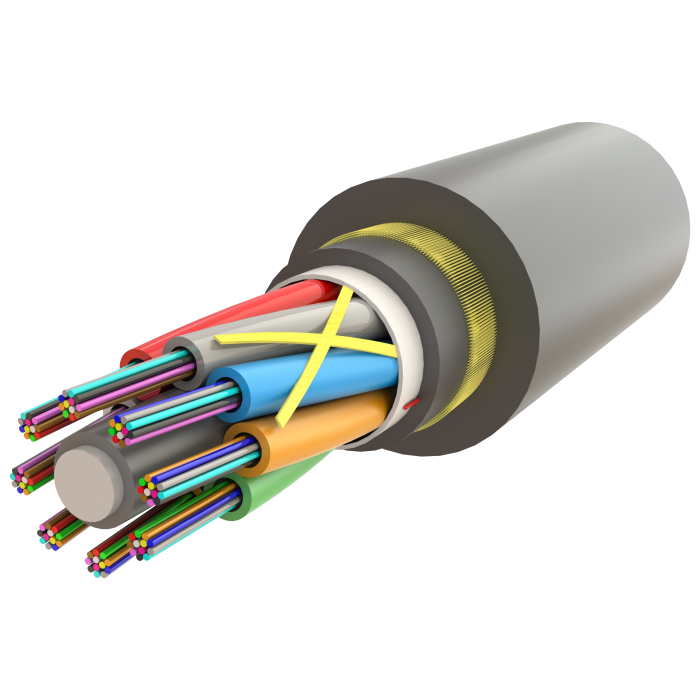 ADSS Gel-Filled Dry Core Non-Armoured Çok Tüplü Double Jacket Cable 96F - AT-D1Q2Y(ZN-AY)2Y - 14.5mm