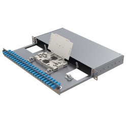 Aluminum 1U Fiber Optic Patch Panel | 24 E2000 Simplex | AL01