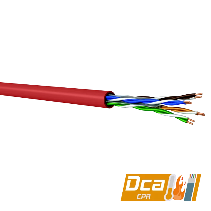 CAT6 U/UTP Data Cable | 400 MHz | LSZH-Dca | 500m | Red