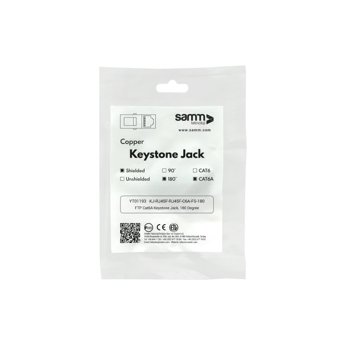 CAT6A Jack to Jack Keystone 180° | Shielded CAT6A Jack to Jack Keystone 180° | Shielded