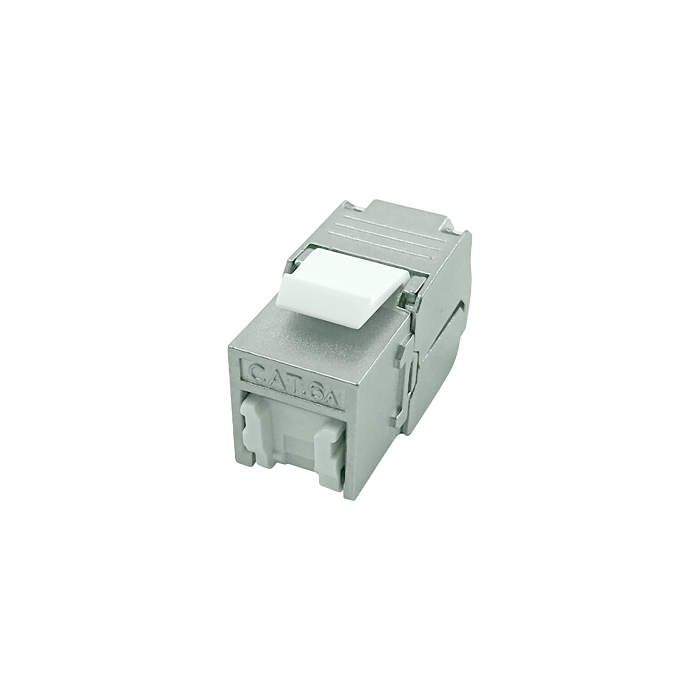 CAT6A Jack to Jack Keystone 180° | Shielded w/ Dust Cover