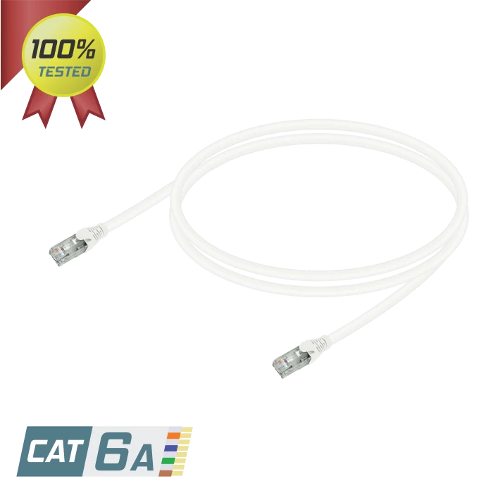 CAT6A U/UTP 24AWG Patch Cord | LSZH | White CAT6A U/UTP 24AWG Patch Cord | LSZH | White