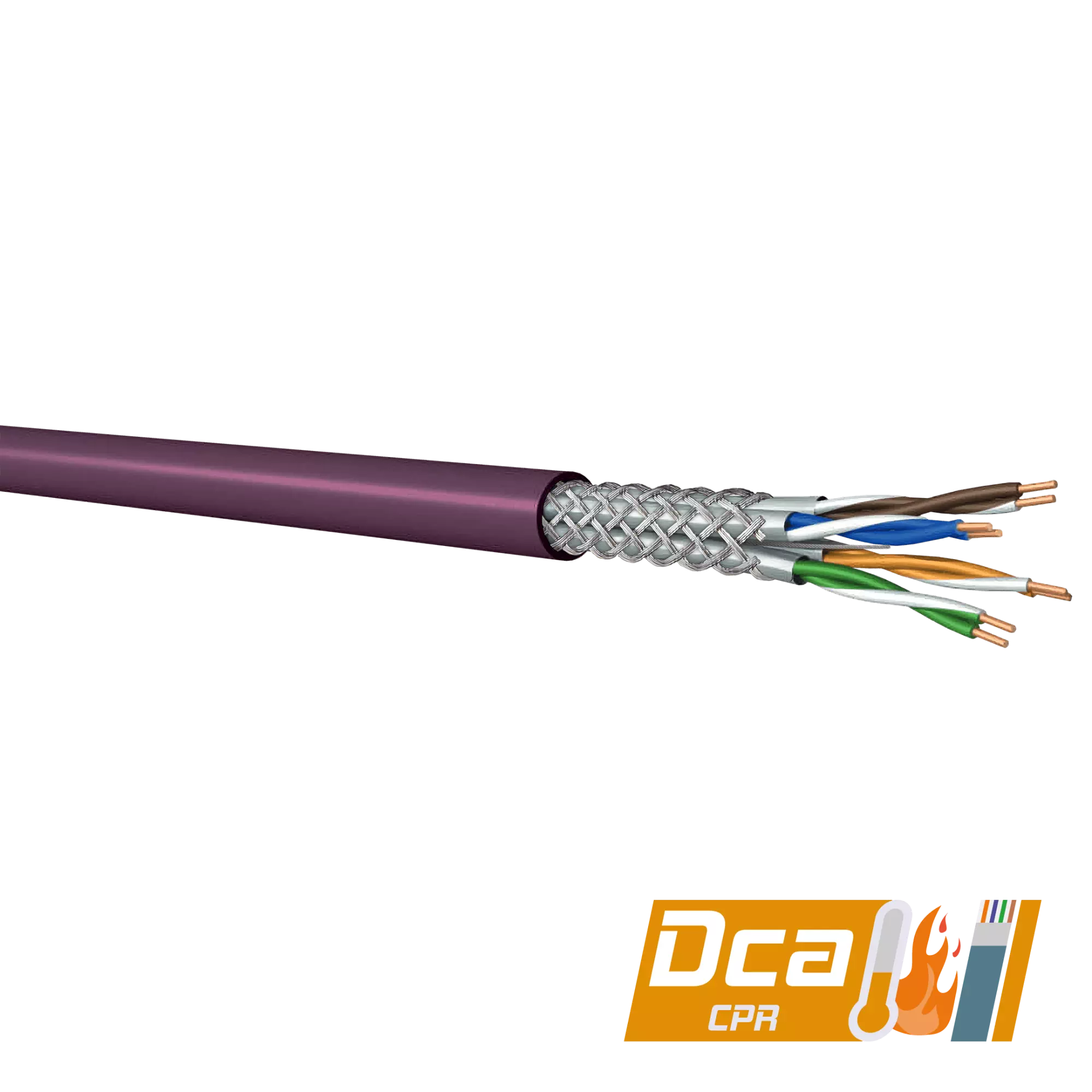 CAT7 S/FTP Data Cable | 900 MHz | LSZH-Dca | 500m | Purple