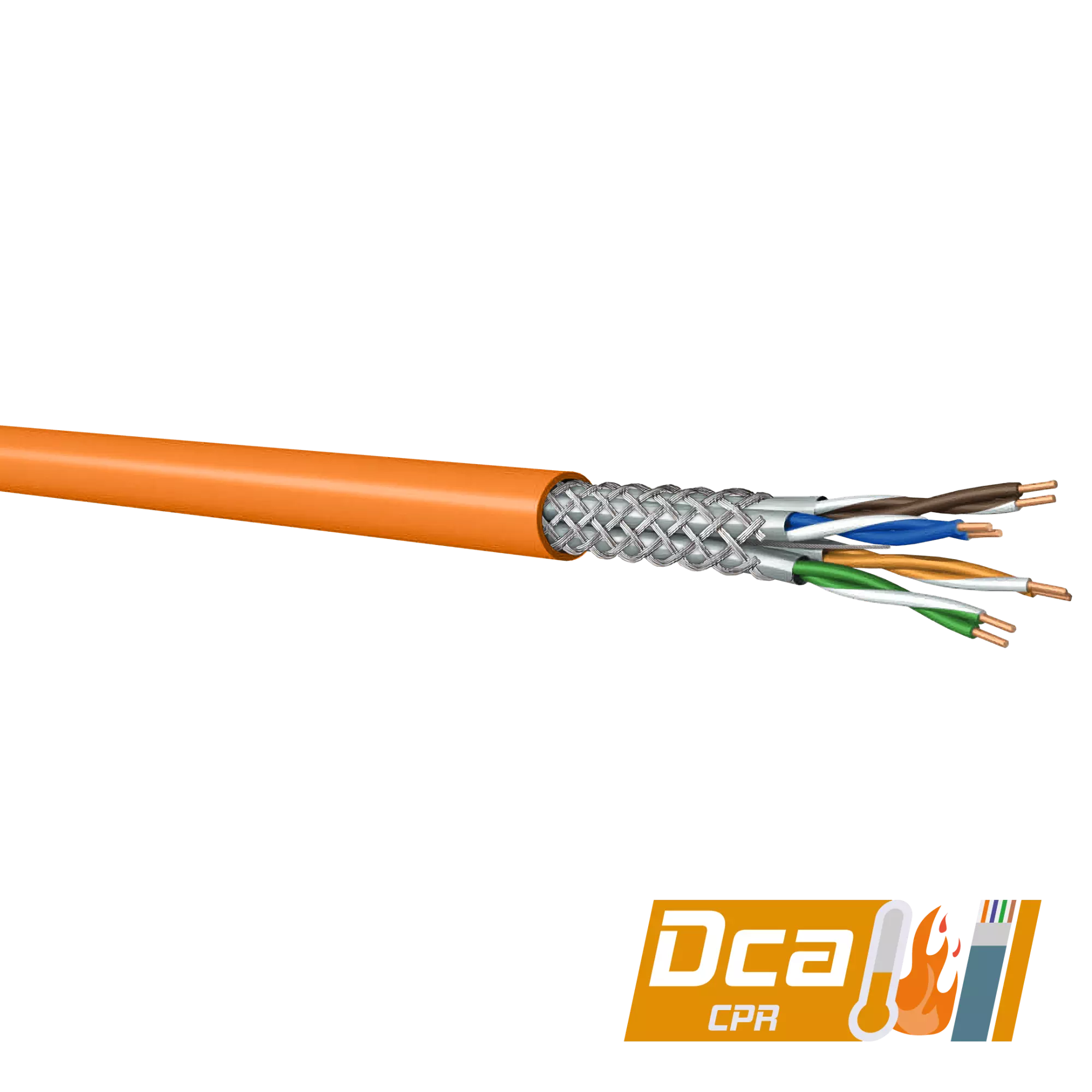 CAT7A S/FTP Data Cable | 1200 MHz | LSZH-Dca | 500m | Orange