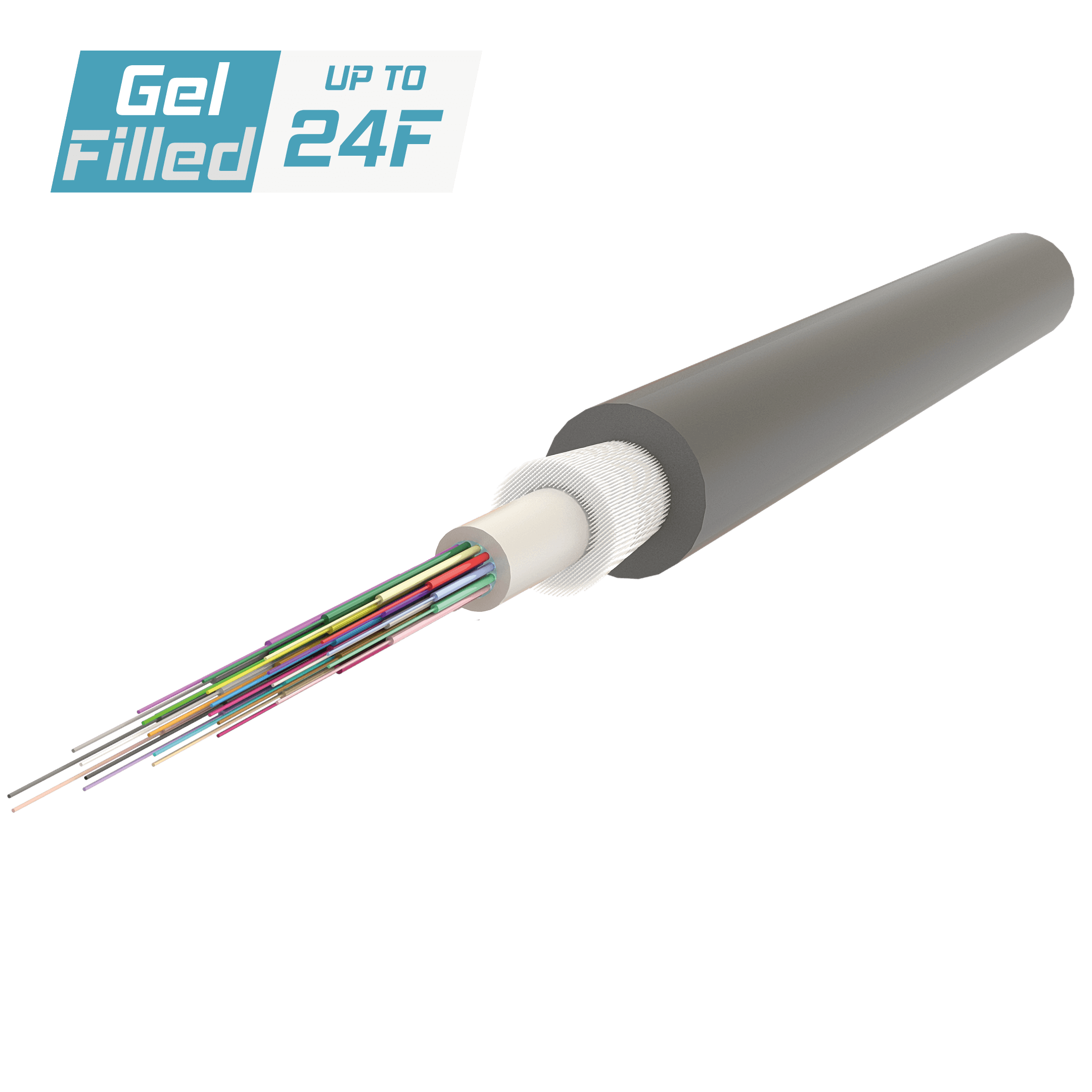 Central Loose Tube Fiber Optic Cable, Gel-Filled, A-DQ(ZN)B2Y, Up to 24F