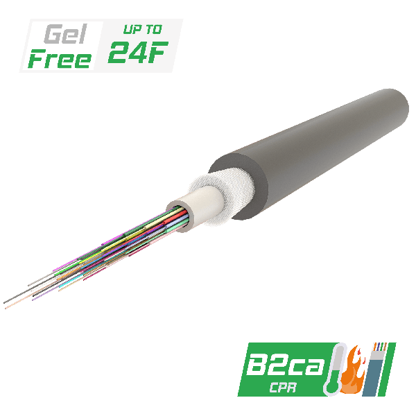 Central Loose Tube Fiber Optic Cable | Gel-Free | U-BQ(ZN-GY)BH | CPR:B2ca | Up to 24F | 1000 meters