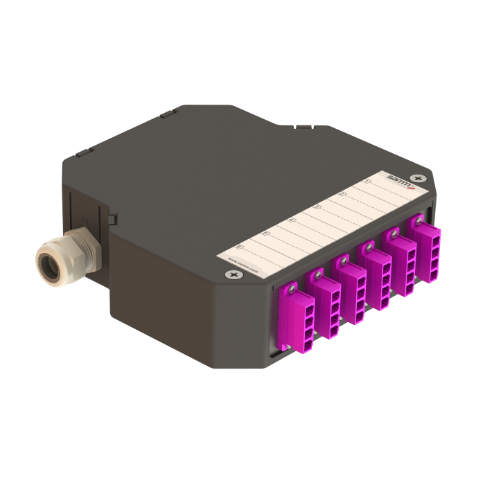 DIN Rail Termination Box | 6 LC Quad | DP7 DIN Rail Termination Box | 6 LC Quad | DP7