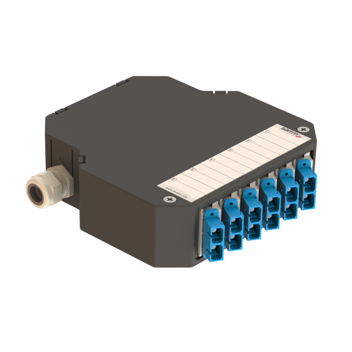 DIN Rail Termination Box | 6 SC Duplex Angled | DP1