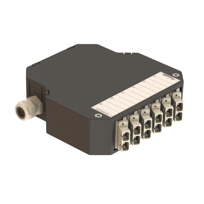 DIN Rail Termination Box | 6 SC Duplex Angled | DP1