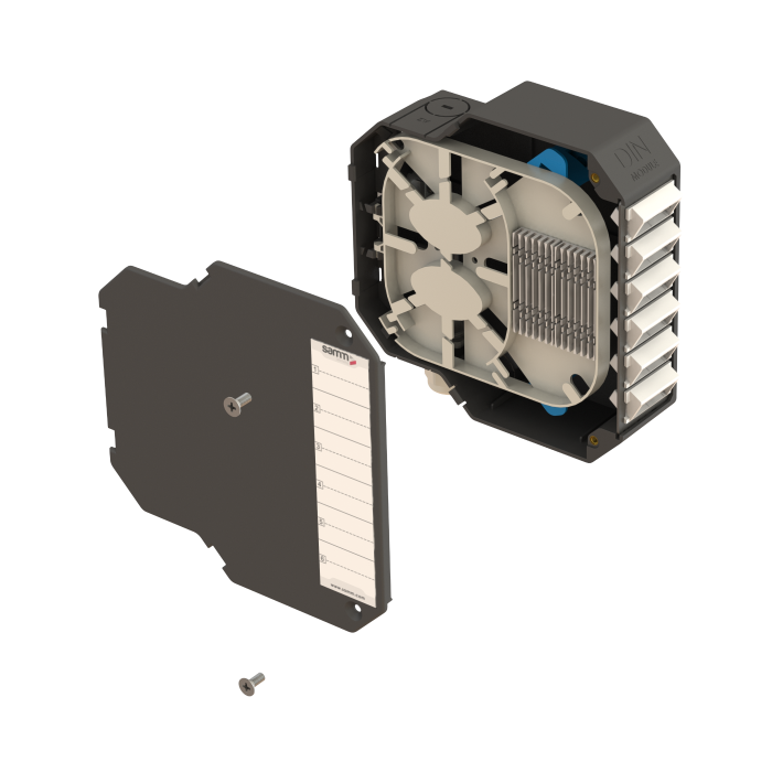DIN Rail Termination Box | Angled | DP1 Empty (LC/QD SC/DX)