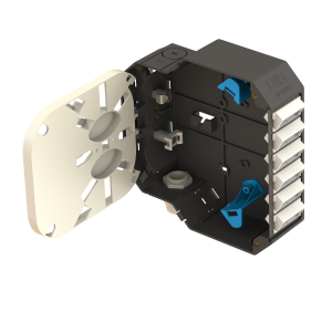 DIN Rail Termination Box | Angled | DP1 Empty (LC/QD SC/DX) - Thumbnail