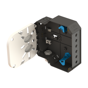 DIN Rail Termination Box | Straight | DP9 Empty (FC/ST SX D-Shape) - Thumbnail
