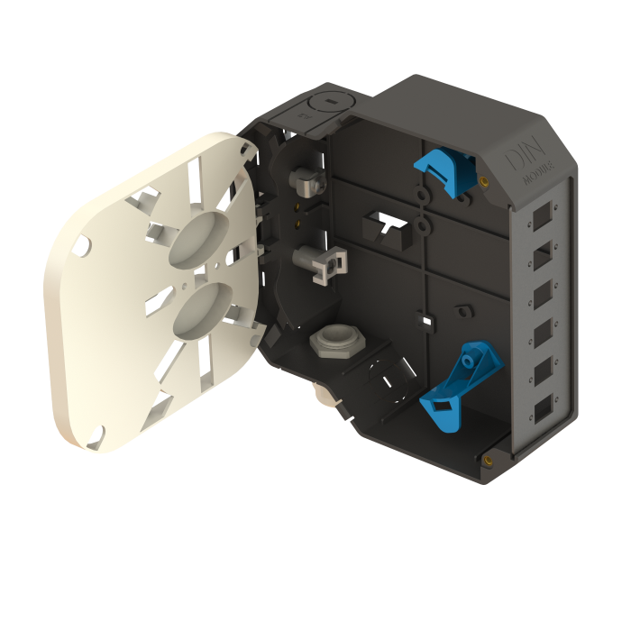 DIN Rail Termination Box | Straight | DP8 Empty (LC/DX SC/SX)
