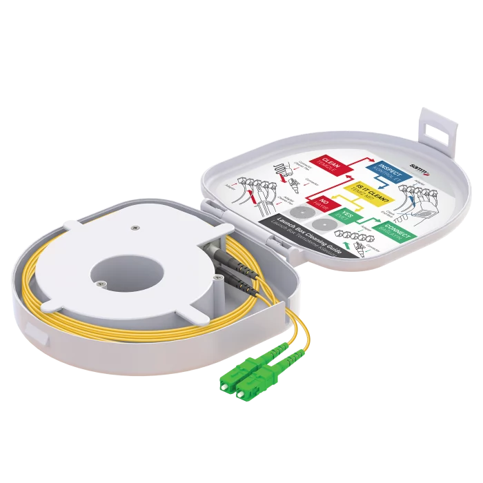 Doğrudan Konnektörlü Fiber Optik OTDR Launch Box | Single Mode G657.A2 | SC APC/SC APC | 150 metre