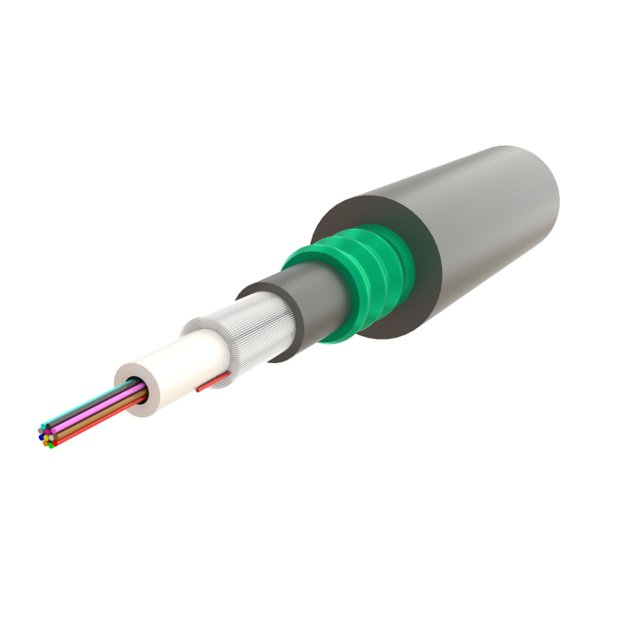 Double Jacketed Steel Armoured Central Loose Tube Fiber Optic Cable | Gel-Filled Dry Core | A-D1Q(ZN-GY)2Y(SR)2Y | UP to 24F Double Jacketed Steel Armoured Central Loose Tube Fiber Optic Cable | Gel-Filled Dry Core | A-D1Q(ZN-GY)2Y(SR)2Y | UP to 24F