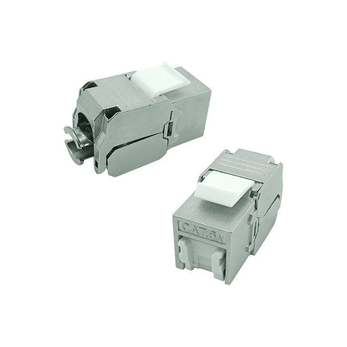 Ekranlı | Category 6A Jack-Jack Keystone 180° | Toz Kapaklı