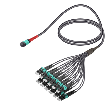 Female MTP Elite to LC/UPC Universal Fanout | Base-24 | Multi Mode G651.OM3 | 4.8/1.8mm Female MTP Elite to LC/UPC Universal Fanout | Base-24 | Multi Mode G651.OM3 | 4.8/1.8mm