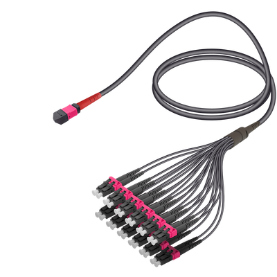 Female MTP Elite to LC/UPC Universal Fanout | Base-24 | Multi Mode G651.OM4 | 4.8/1.8mm