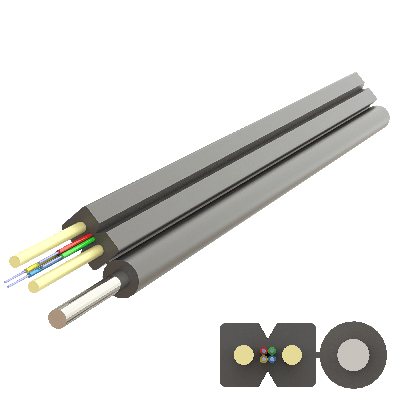 Flat Messenger FRP Drop Cable 2.0x5.2mm | U-N(ZN)H-SH | Up to 4F | 1000 meters - Thumbnail