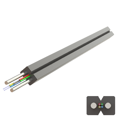 Flat Steel Drop Cable 2.0x3.0mm | U-(ZN-2S)H | Up to 4F | 1000 meters