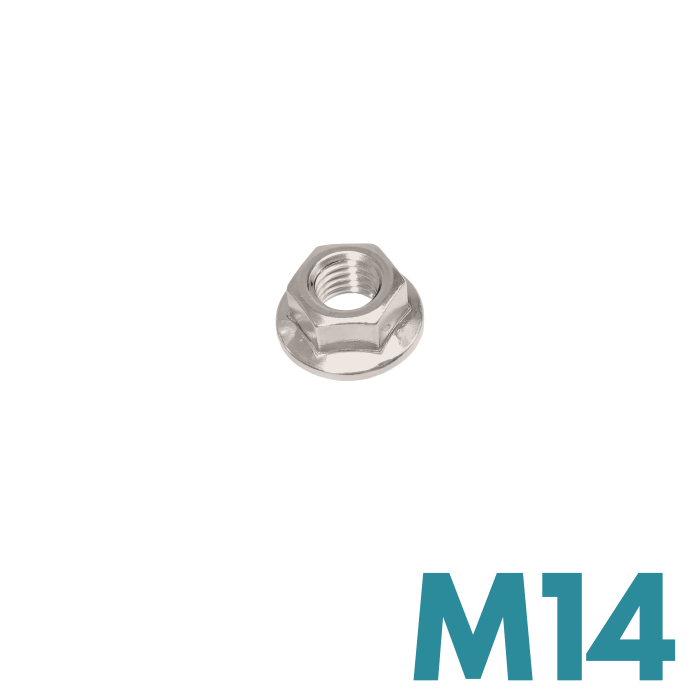 FDS_DIN 6923 Galvanized Steel M14 Flanged Nut Kit of 1 FDS_DIN 6923 Galvanized Steel M14 Flanged Nut Kit of 1