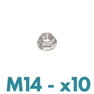 - FDS_DIN 6923 Galvanized Steel M14 Flanged Nut Kit of 10  - FDS_DIN 6923 Galvanized Steel M14 Flanged Nut Kit of 10