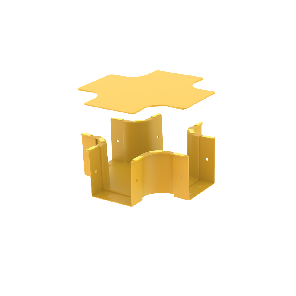 Kanalet | 4 Yollu Cross Bağlantı 100mm Kapaklı - Thumbnail