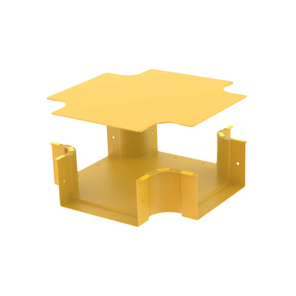 Kanalet | 4 Yollu Cross Bağlantı 200mm Kapaklı - Thumbnail