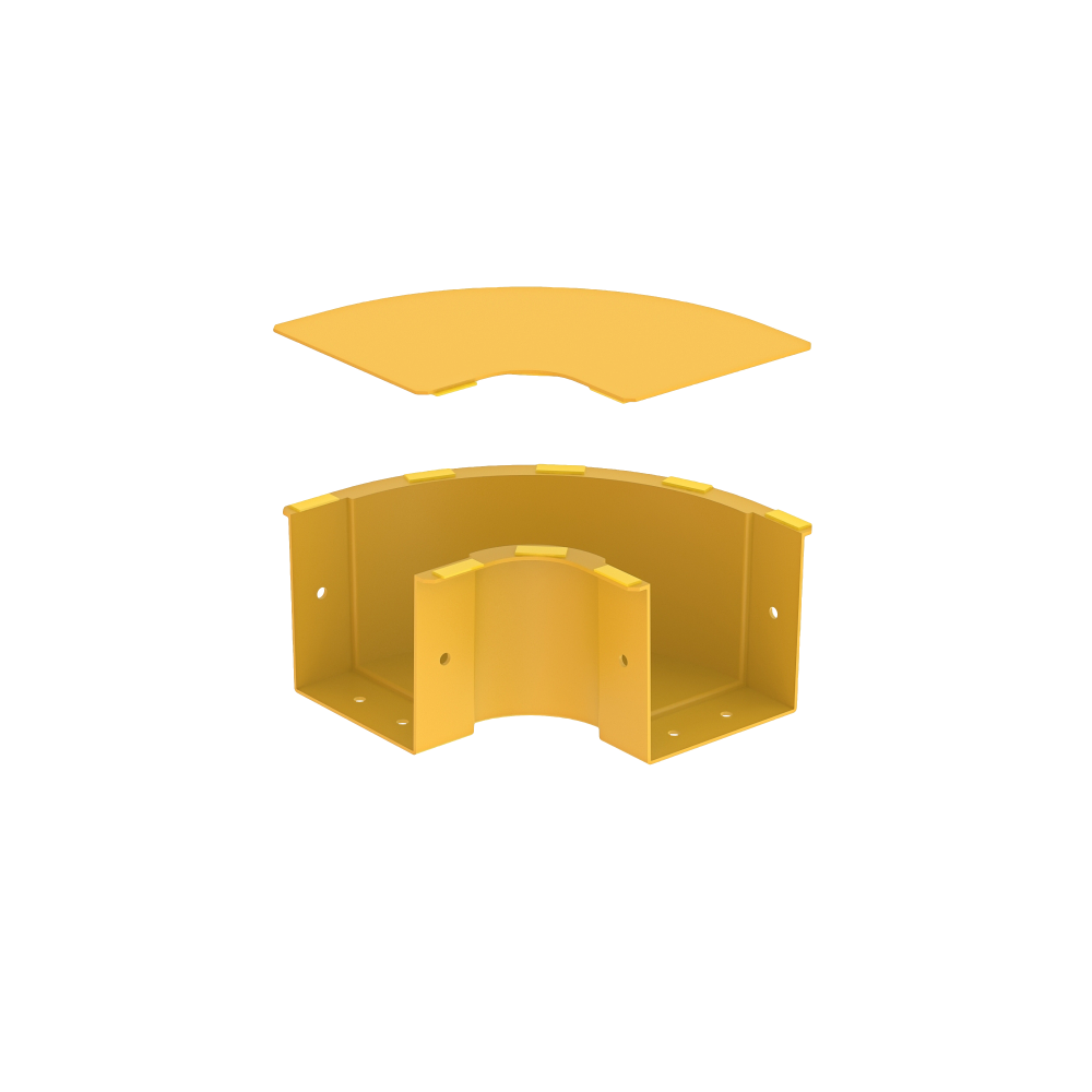 Kanalet | Yatay Dönüş Dirseği | Kapaklı 100mm