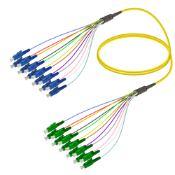 LC/UPC-LC/APC | 12 Fiber Fanout | Single Mode G657.A2 | 3.0/0.9mm
