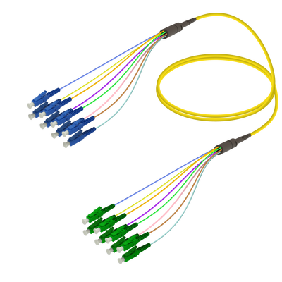 LC/UPC-LC/APC | 8 Fiber Fanout | Single Mode G657.A2 | 3.0/0.9mm LC/UPC-LC/APC | 8 Fiber Fanout | Single Mode G657.A2 | 3.0/0.9mm