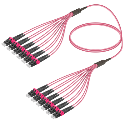 LC/UPC-LC/UPC | 12 Fiber Fanout | Multi Mode G651.OM4 | 3.0/1.8mm
