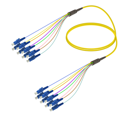 LC/UPC-LC/UPC | 8 Fiber Fanout | Single Mode G657.A2 | 3.0/0.9mm