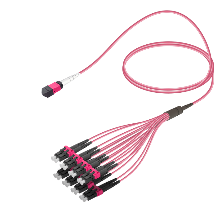 Male MTP Elite to LC/UPC Fanout | Base-16 | Multi Mode G651.OM4 | 3.0/1.8mm