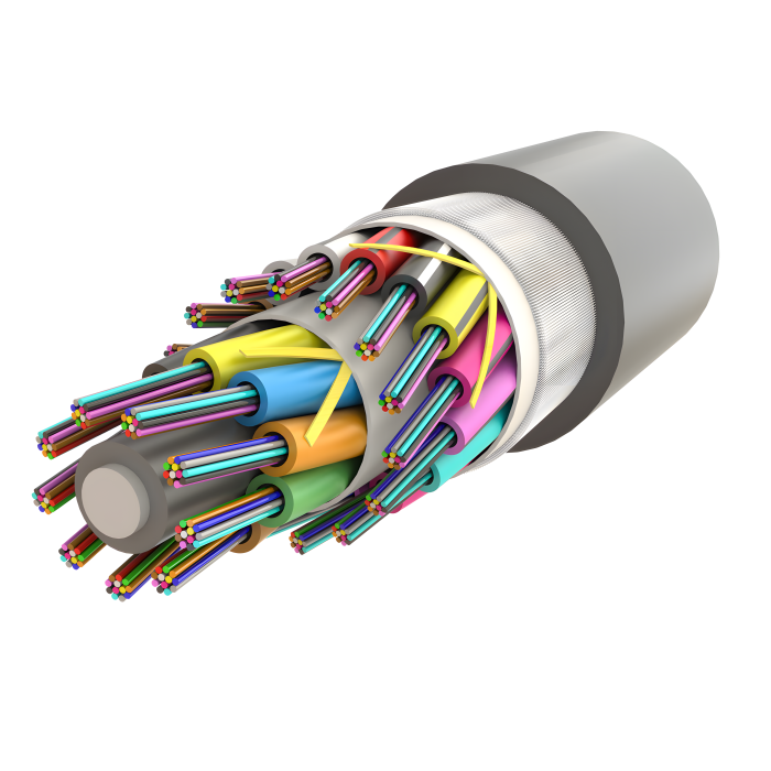 Metal İçermeyen Zırhlı Çoklu Loose Tube Fiber Optik Kablo | Jel Dolgulu | UT-D1Q(ZN-GY)BH | 288F’ye kadar | Universal