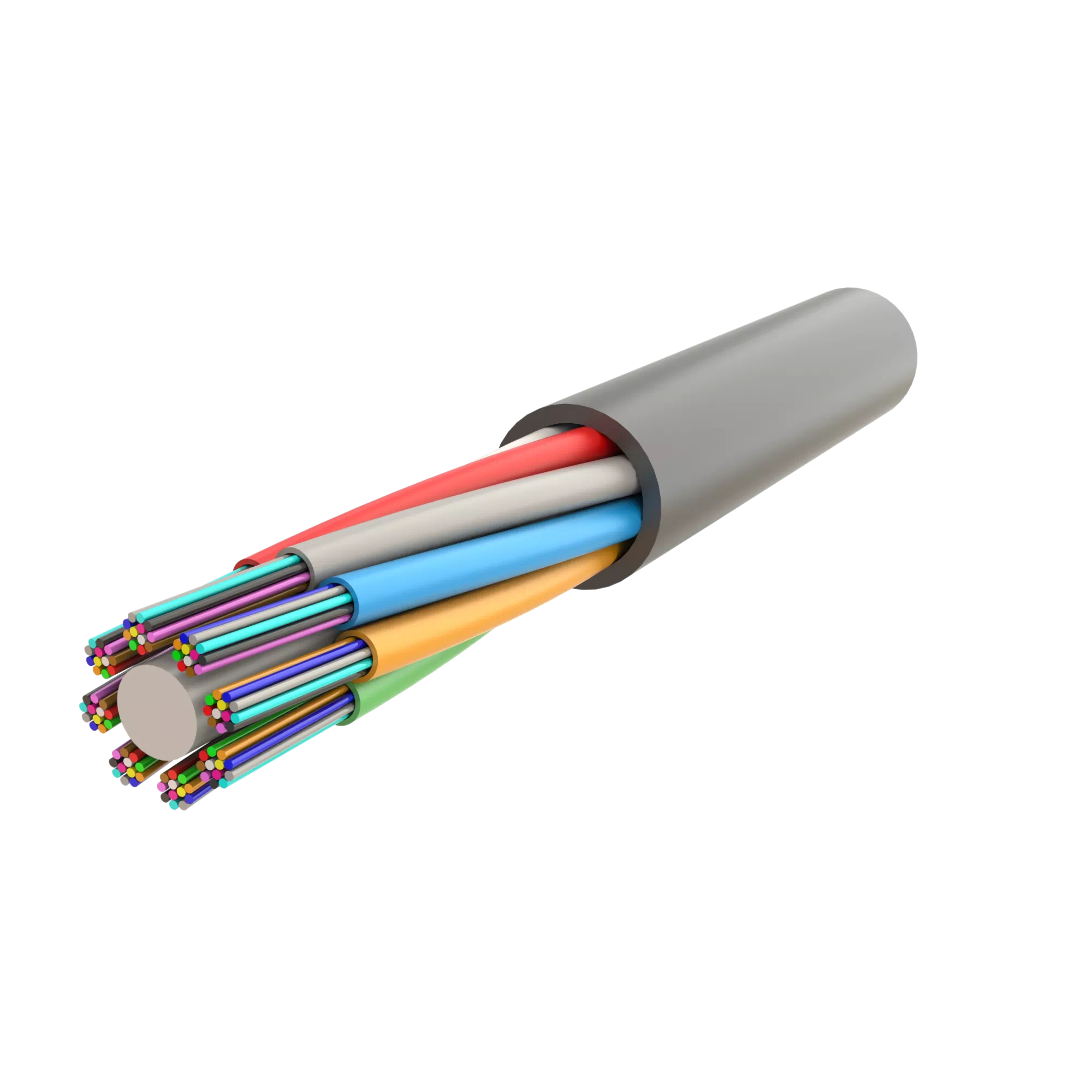 Micro-Duct Çok Tüplü Fiber Optik Kablo, Gel-Filled Dry Core, AT-D3Q2Y, 96F
