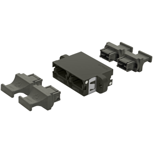MTP Duplex Adapter | w/ Flange | Opposed Keys | 4 Dust Plugs