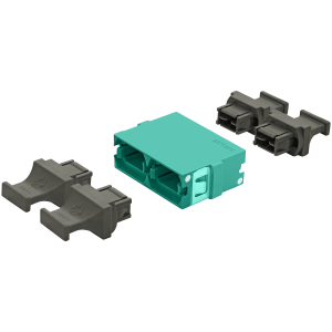 US Conec - MTP Duplex Adapter | w/o Flange | Opposed Keys | 4 Dust Plugs US Conec - MTP Duplex Adapter | w/o Flange | Opposed Keys | 4 Dust Plugs