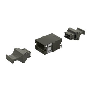 MTP Simplex Adapter | w/o Flange | Opposed Keys | 2 Dust Plugs