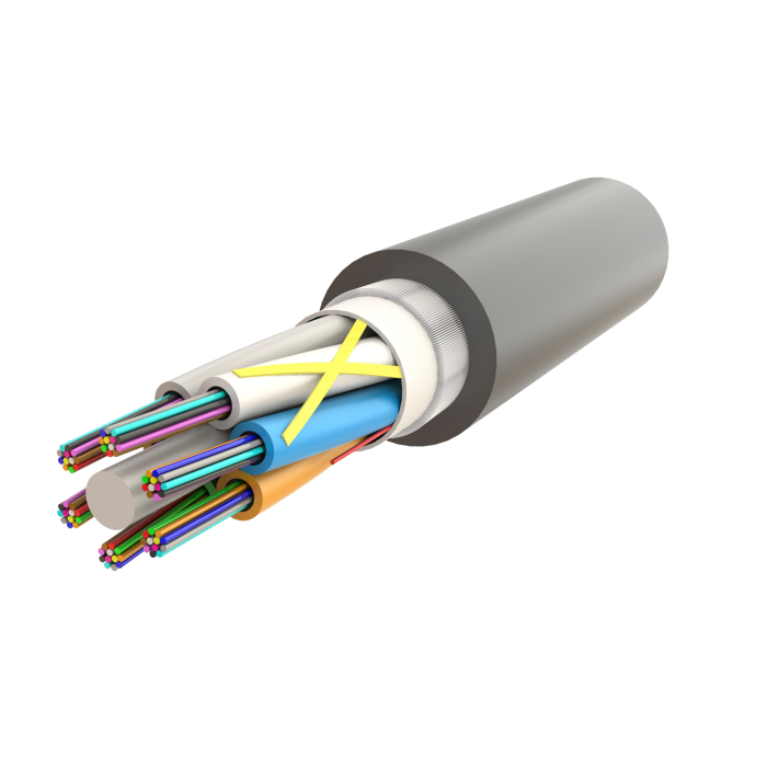 Multi Loose Tube Fiber Optic Cable | Gel-Filled Dry Core | AT-D1Q(ZN-GY)B2Y | Up to 72F
