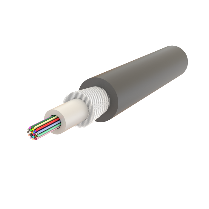 Non-Metallic Armoured Central Loose Tube Fiber Optic Cable | Gel-Filled | U-D1Q(ZN-GY)BH | Up to 24F | Universal