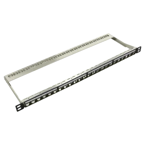 Empty Modular Straight HD Patch Panel | 0.5U CAT-6A | 24 Ports - Thumbnail